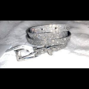 Windsor Thin Rhinestone Square Buckle Belt